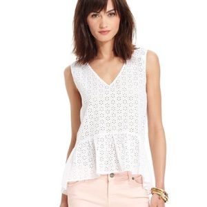 Sanctuary eyelet peplum top